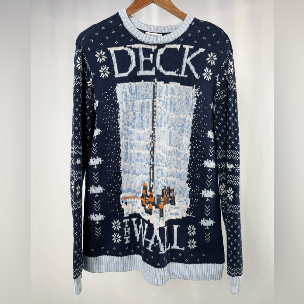 HBO Game of Thrones Deck‎ the Wall Crewneck Sweater in Blue White Size XL
